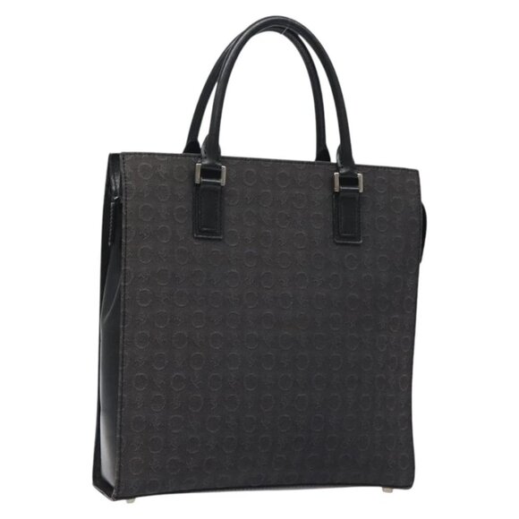 CELINE C Macadam Canvas Hand Bag Gray Silver Auth bs26321 - Picture 1 of 16